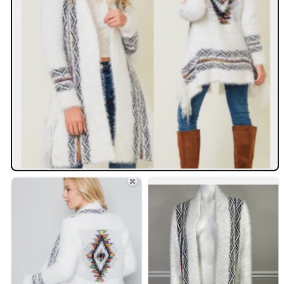 ON BLUE cardigan style open front sweater - Picture 7 of 12